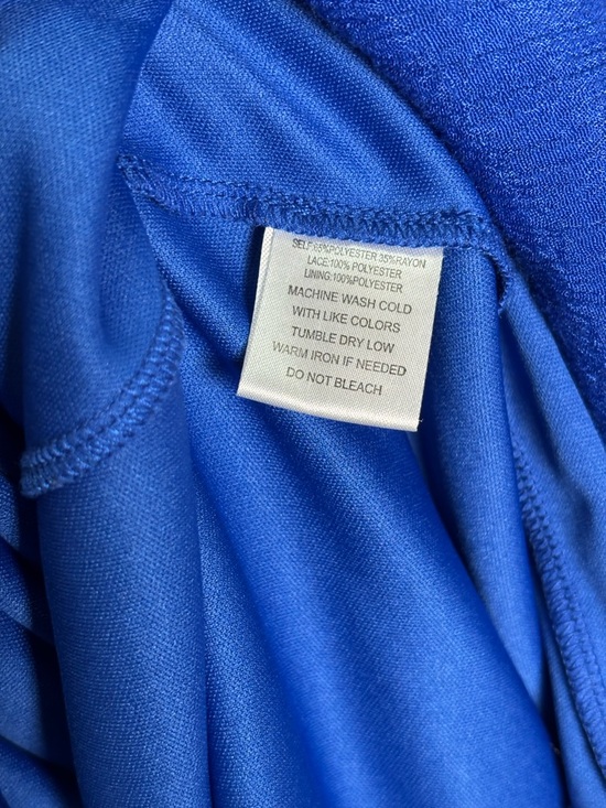 Indigo Rose Women’s Plus Size 2XL Royal Blue Bell Sleeve Lined & Stretchy Dress - Picture 7 of 8